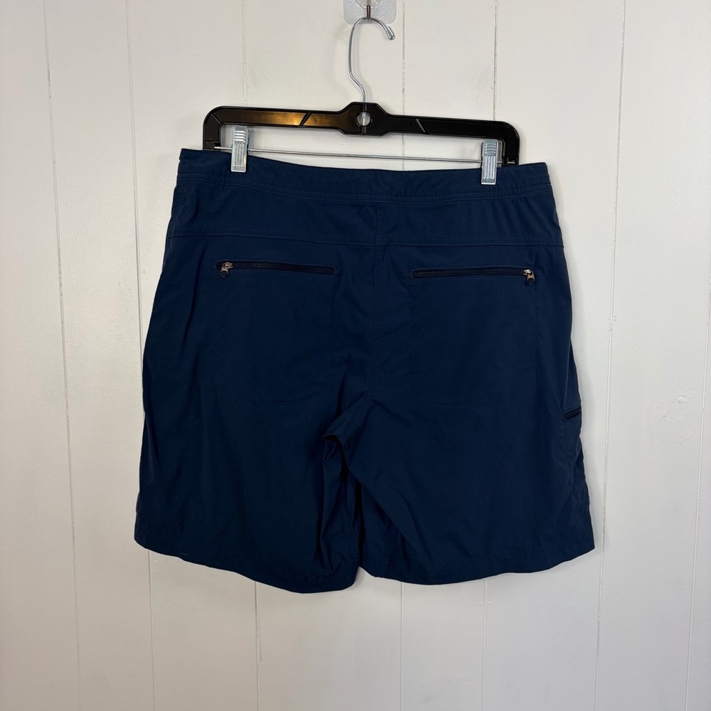 LL Bean Trek Trail Shorts Blue Womens Mid Rise Bermuda Hiking Camping size 10 - Picture 3 of 11